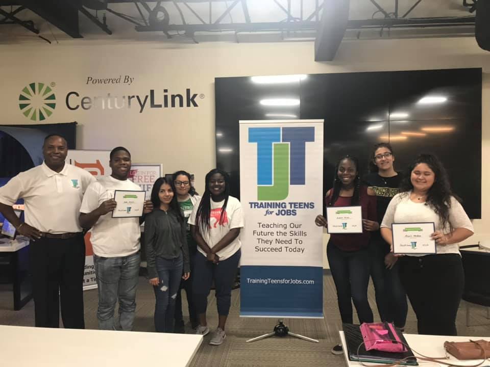 Derrick Lawary training teens for jobs - interactive workshop with students and certificates